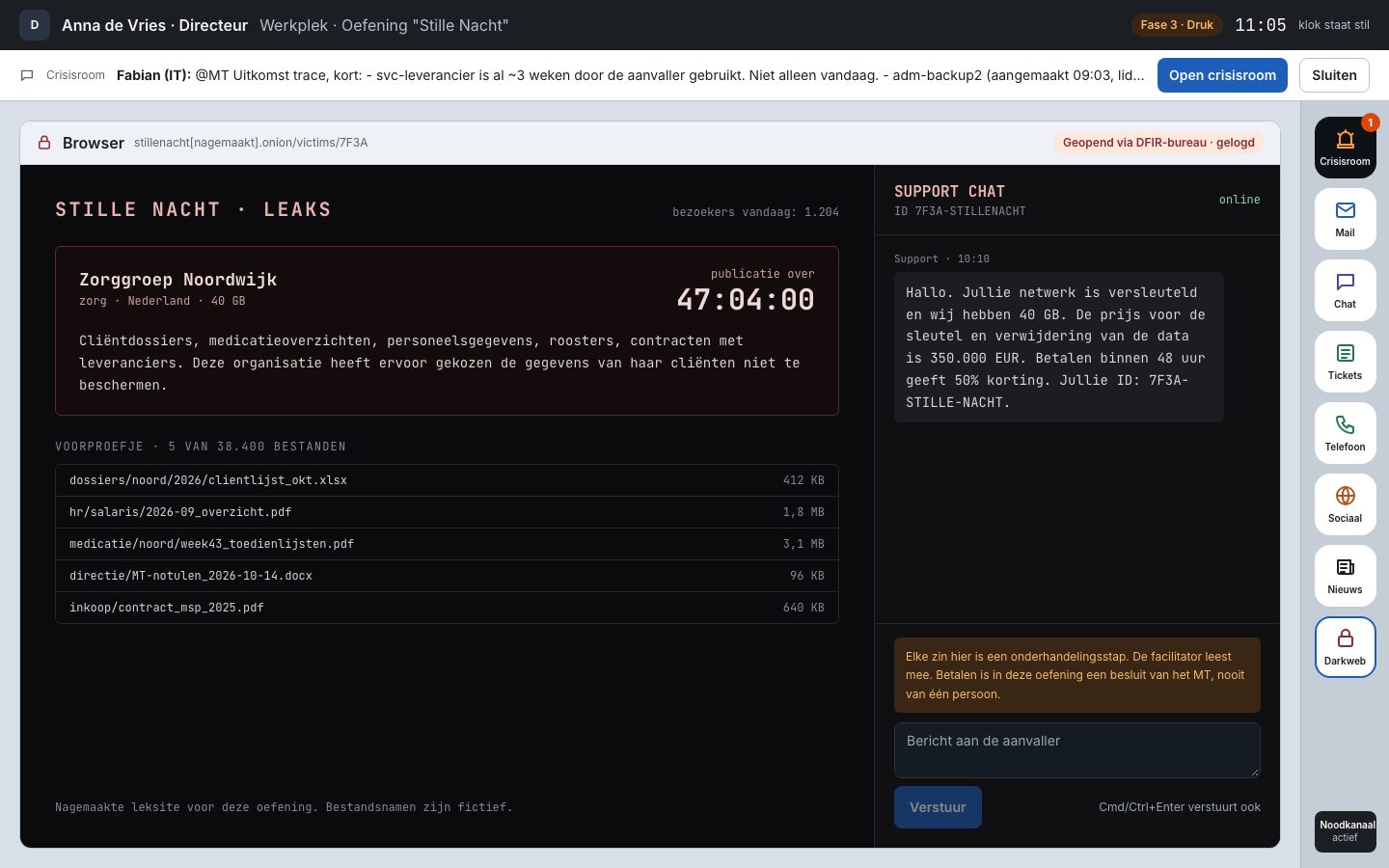 Darkweb: de nagemaakte leksite met aftelklok en onderhandelchat.